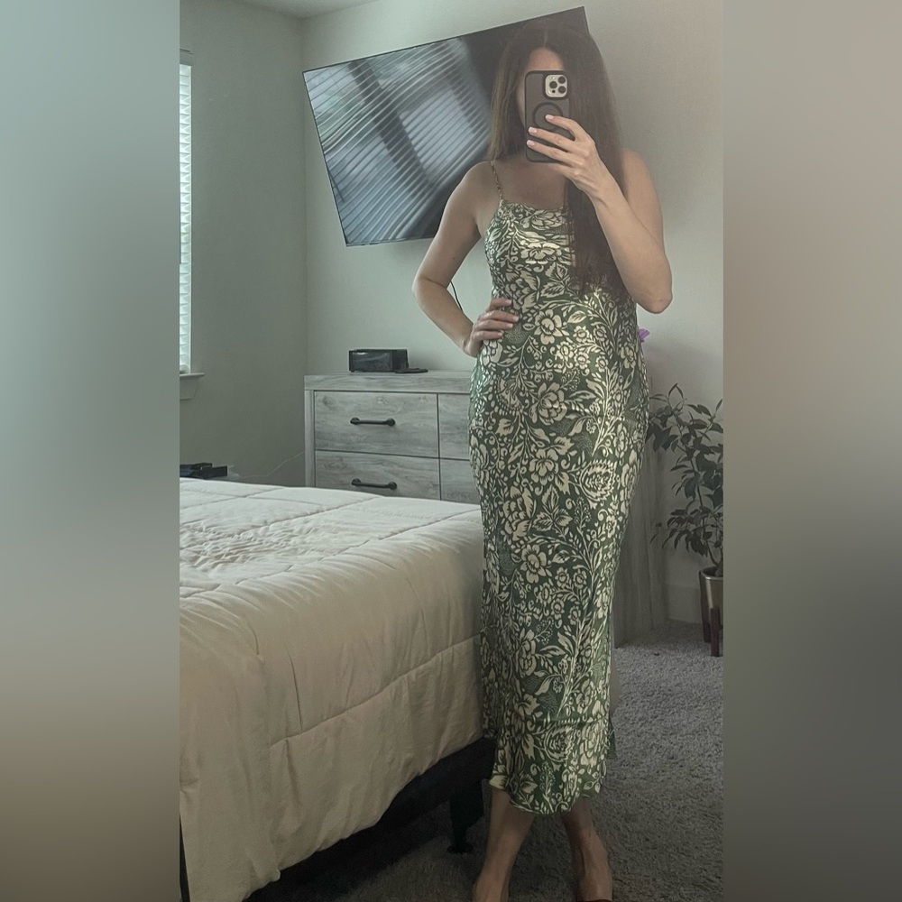 Zara Green Floral Dress